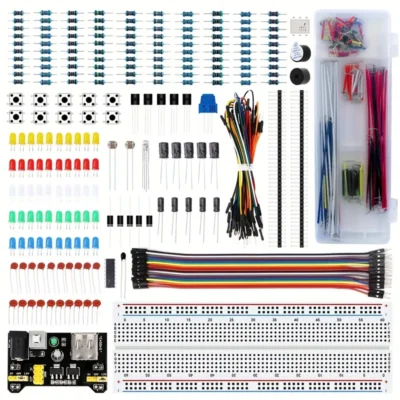 830 Bağlantı Noktalı Breadboard, Atlama Telleri, Hassas Potansiyometreler ve Güç Kaynağı Modülü