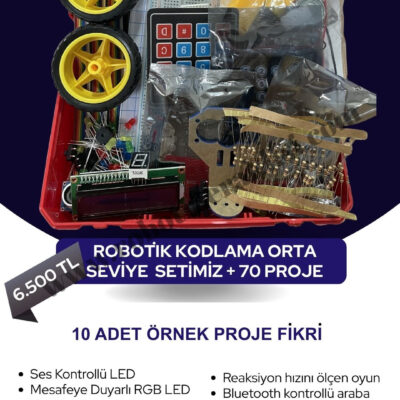 Robotik Kodlama ORTA SEVİYE  Setimiz + 70 Proje